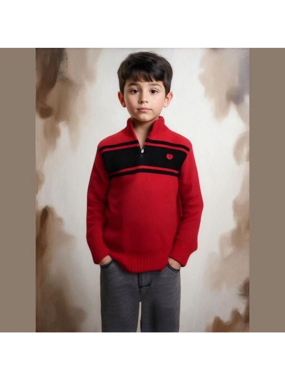 Boys CHAPS Quarter Zip Sweater Size M 10-12
